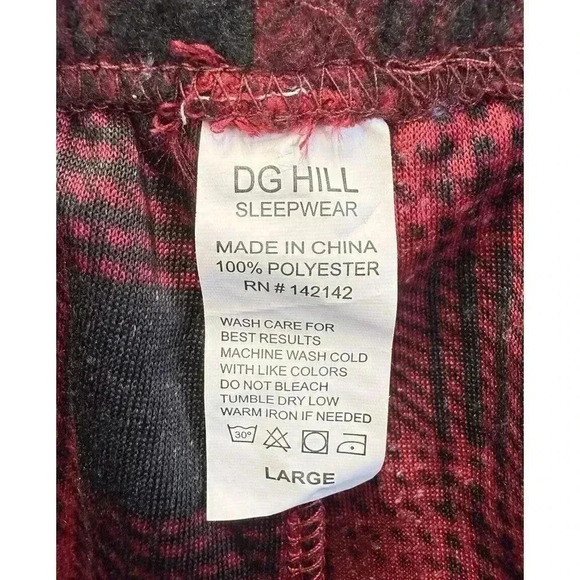 DG Hill Sleepwear Men's Sz Large Red Flannel Pajama Comfy‎ Pants NEW! - Picture 7 of 8